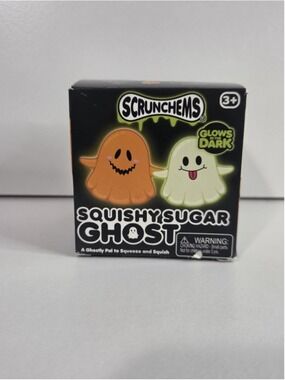 Scrunchems Glow In The Dark Squishy Sugar Ghost Halloween Stress Relief Toy New